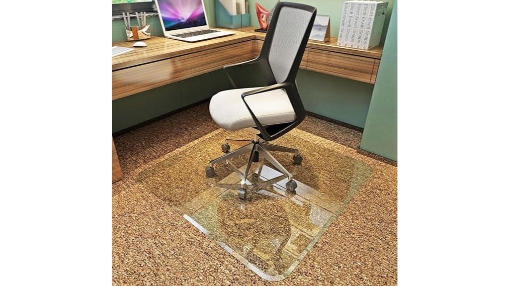 beveled glass chair mat