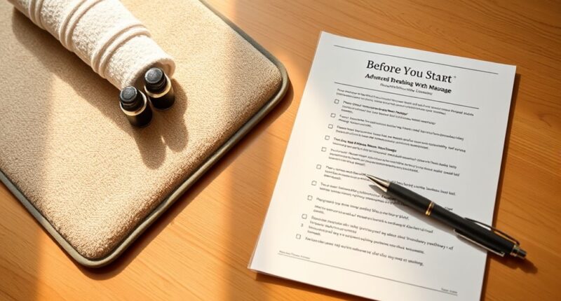 breathing massage checklist preparation