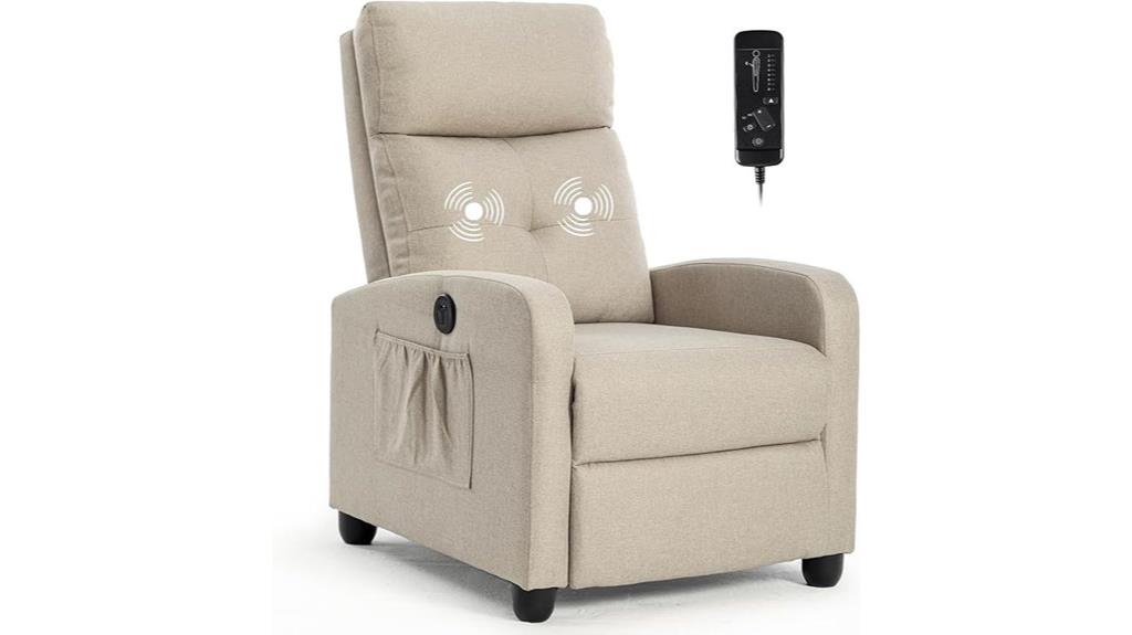 compact lumbar massage recliner