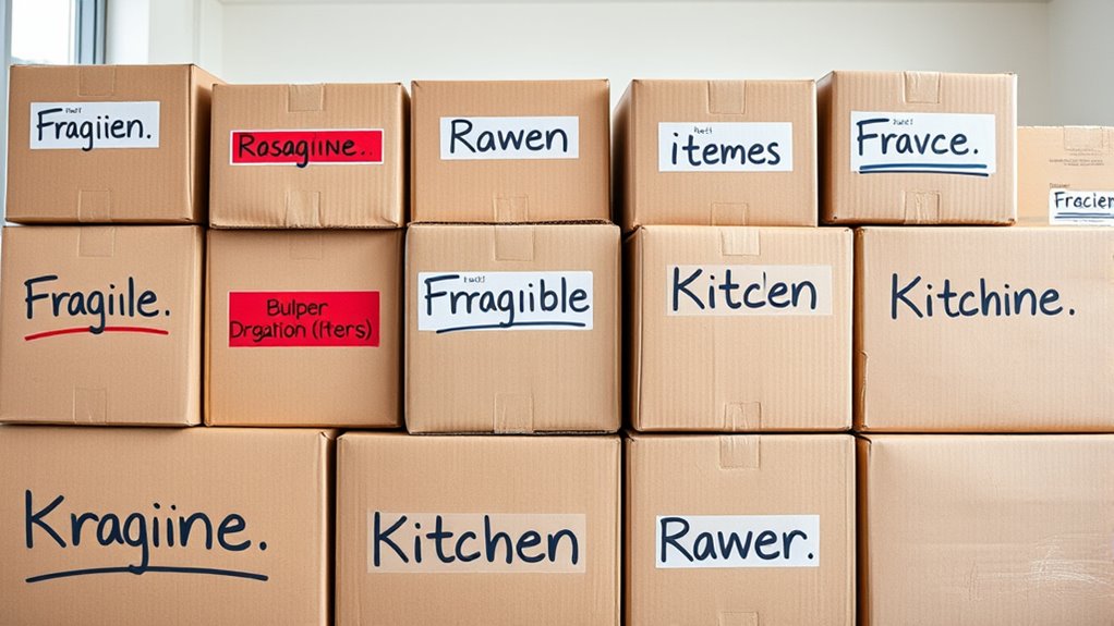 consistent clear box labels