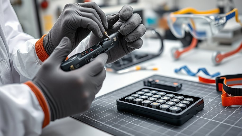 handle batteries with care