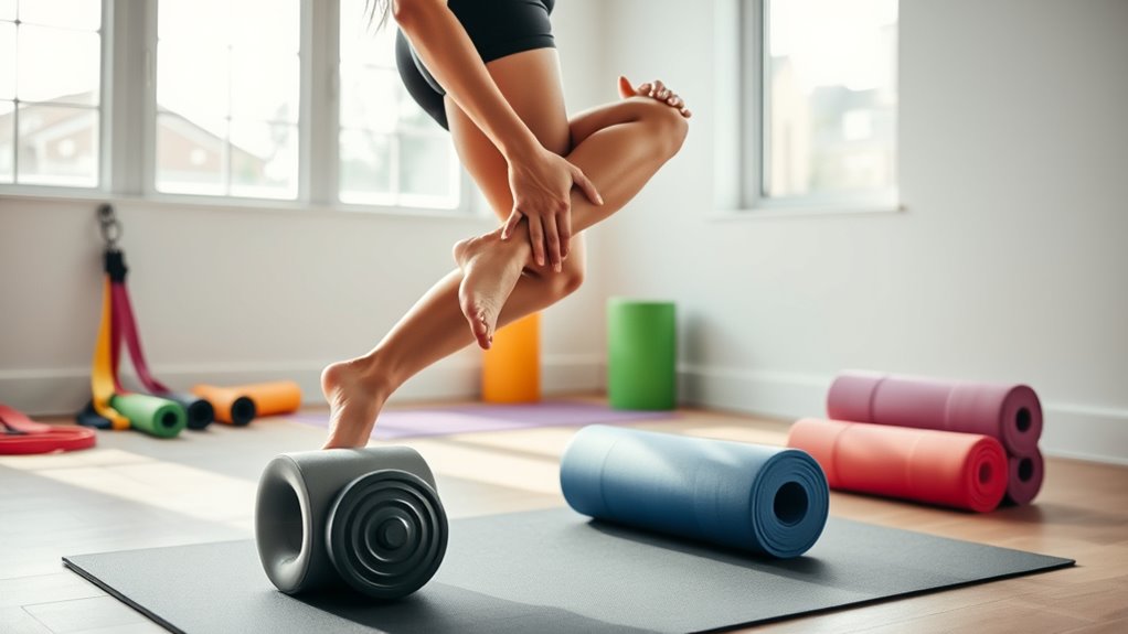 post workout stretching and foam rolling