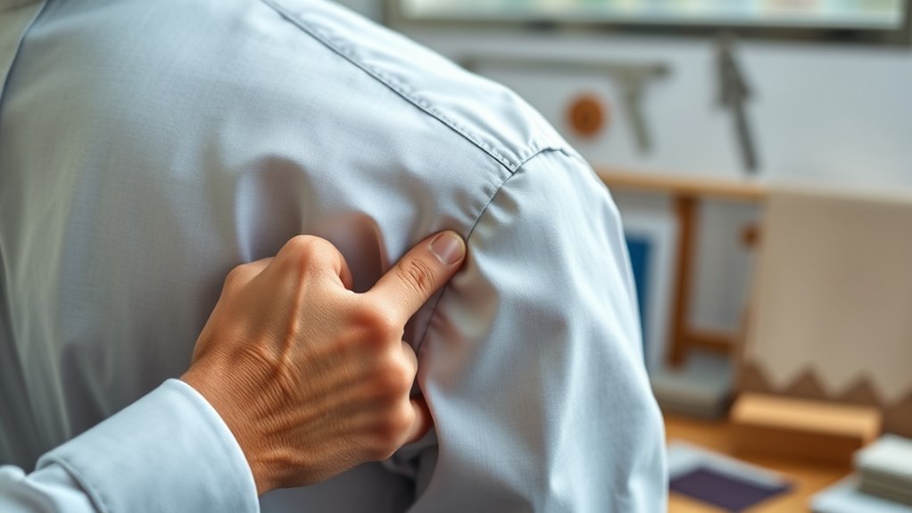 proper sleeve fit and fabric smoothness