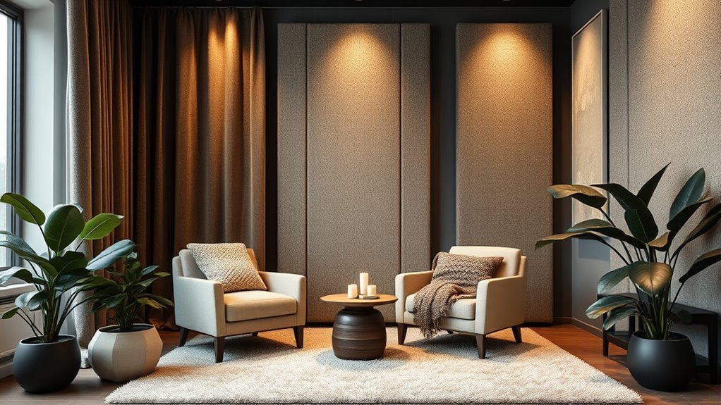 use soft sound absorbing materials