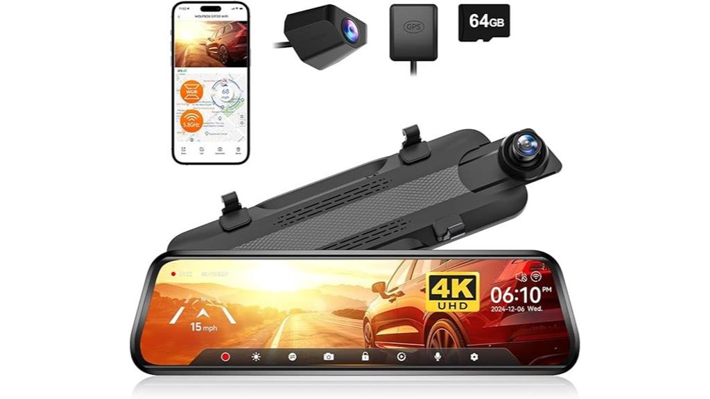 10 inch rearview dash camera