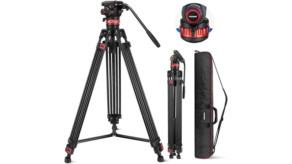 74 inch adjustable fluid tripod