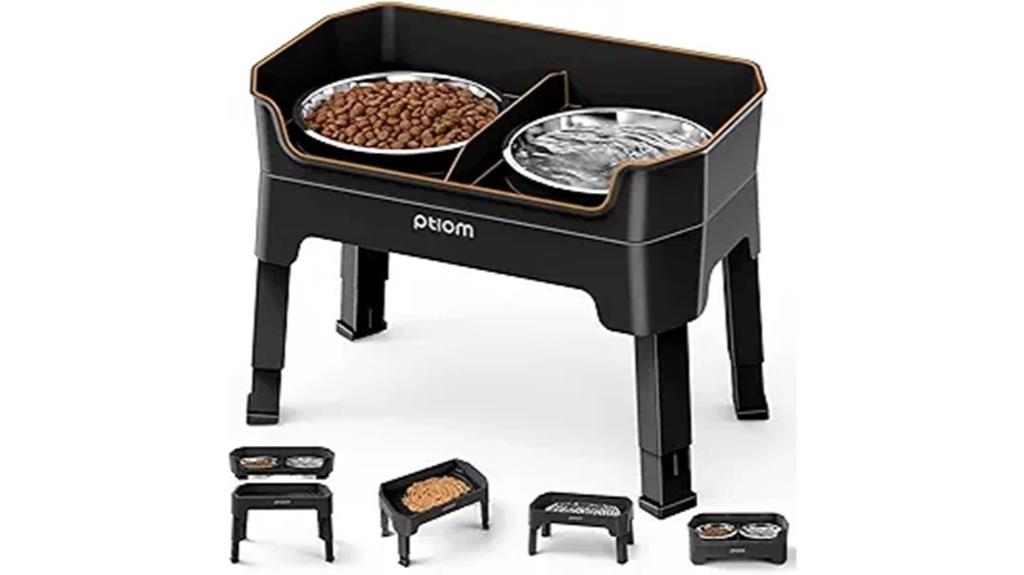 adjustable elevated dog feeder