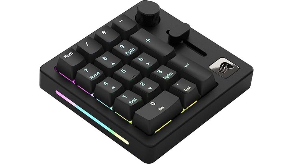 black rgb mechanical numpad