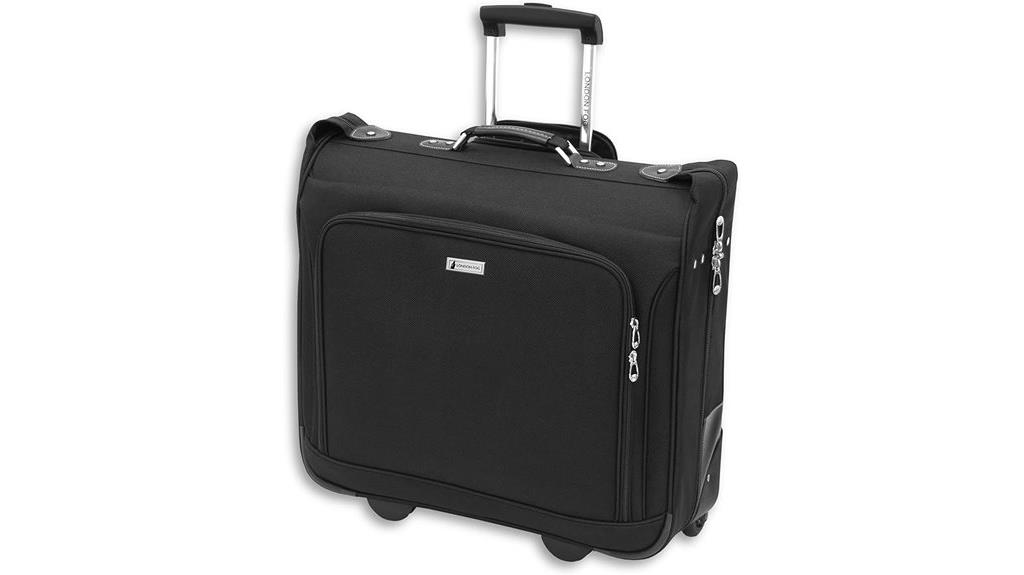 black wheeled garment bag