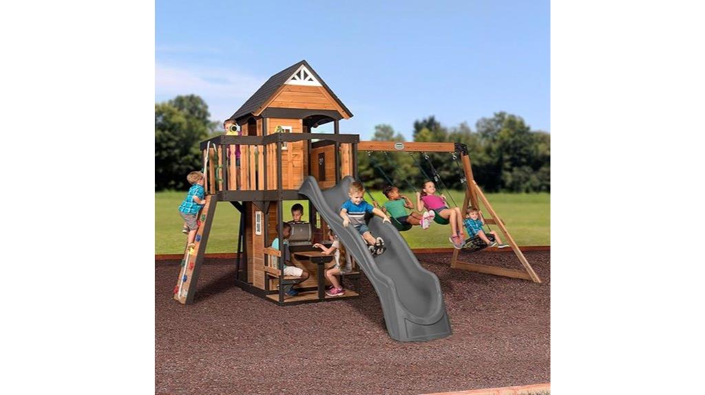 cedar playset for backyard