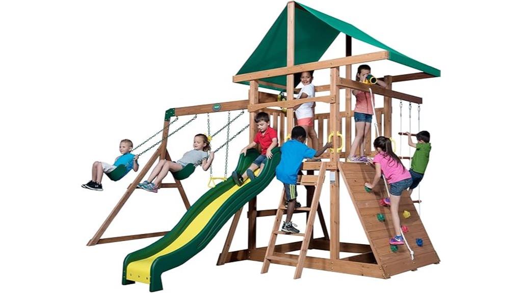 cedar swing set for backyard