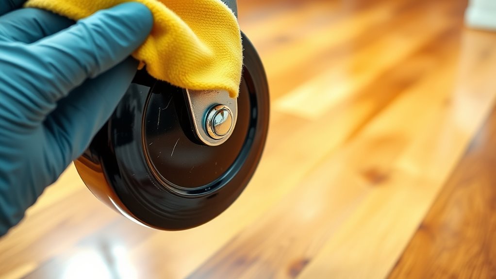 clean wheels to protect floors