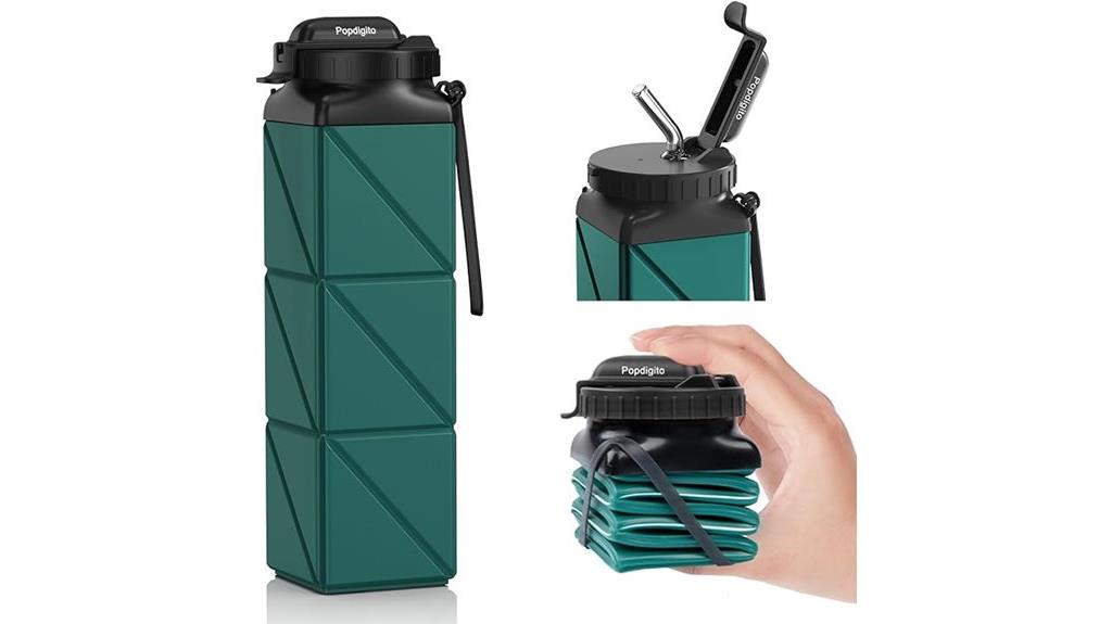 collapsible 20 6oz silicone water bottle