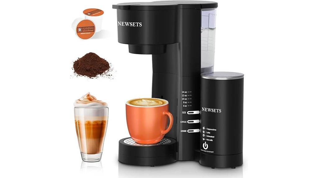 compact coffee maker with frother