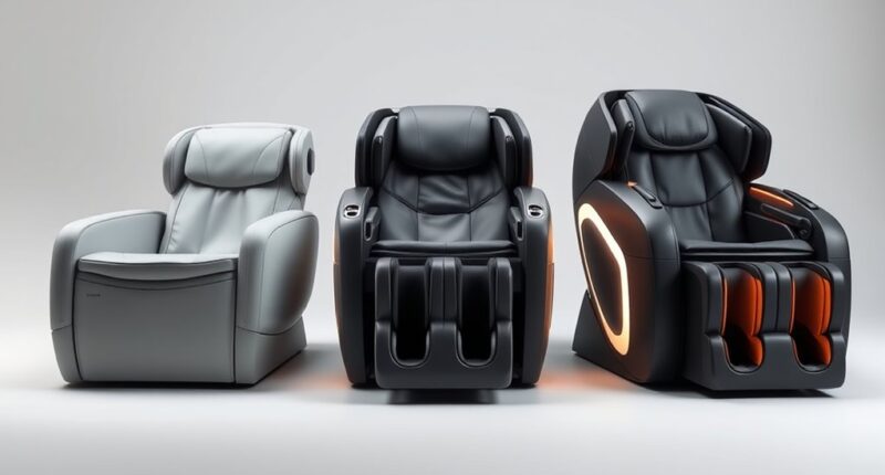 comparison of massage chair dimensions