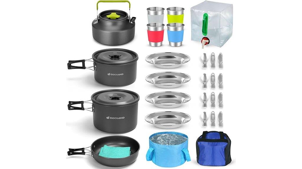 complete camping cookware set