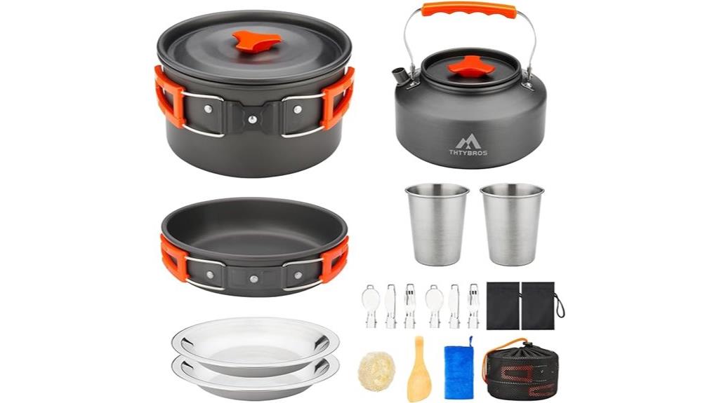 complete camping cookware set