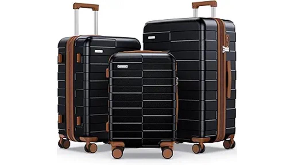 expandable 3 piece luggage set