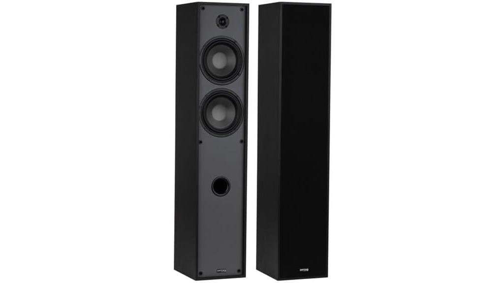 floor standing black speakers