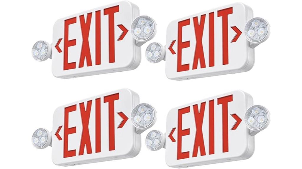 four pack emergency exit signs