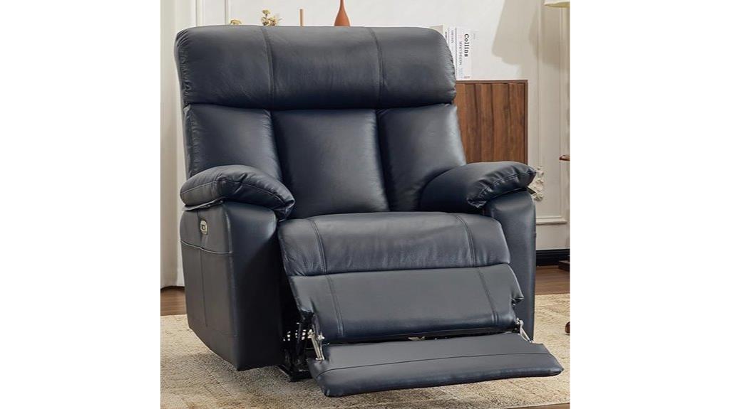 genuine leather big recliner
