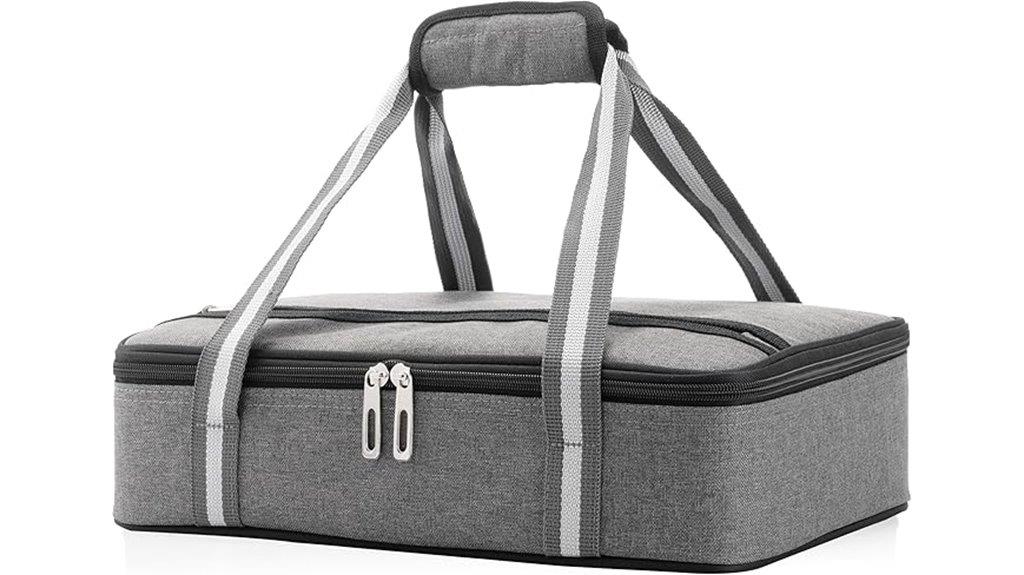 gray insulated casserole carrier