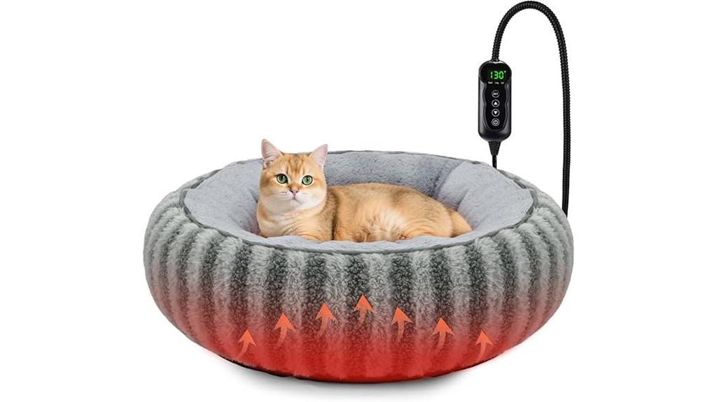 heated donut pet bed