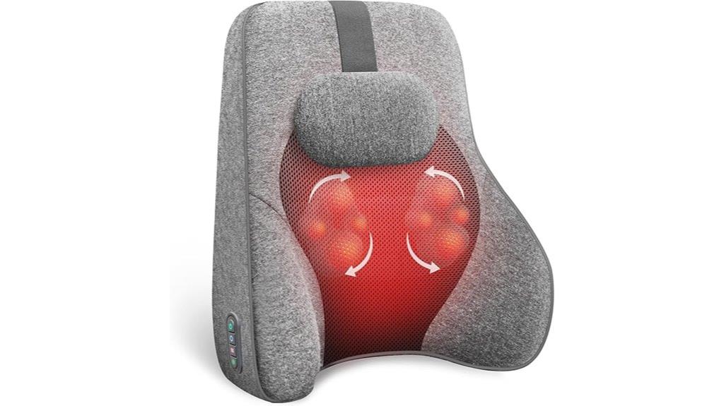 heated shiatsu lumbar pillow