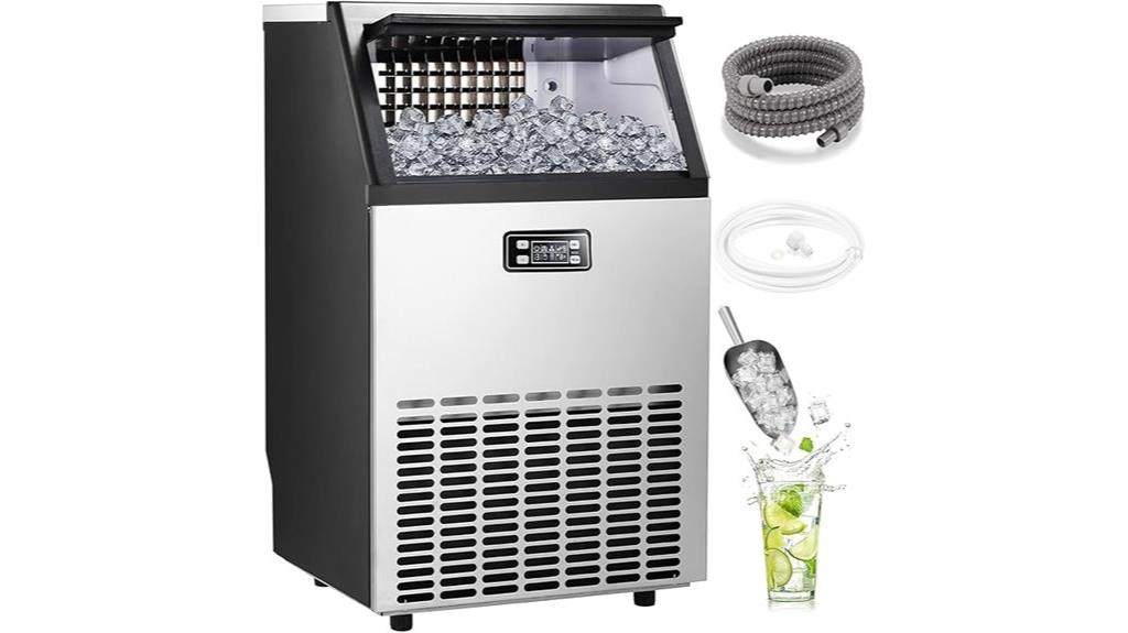 high capacity stainless ice maker