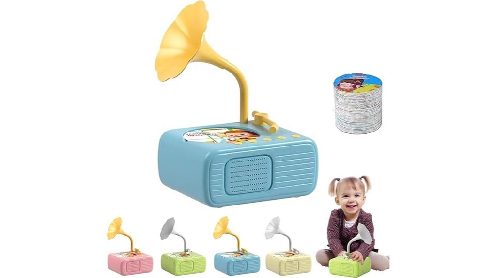 kids phonograph with cards