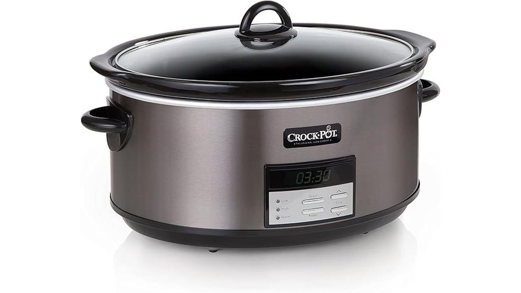 large 8 quart programmable slow cooker