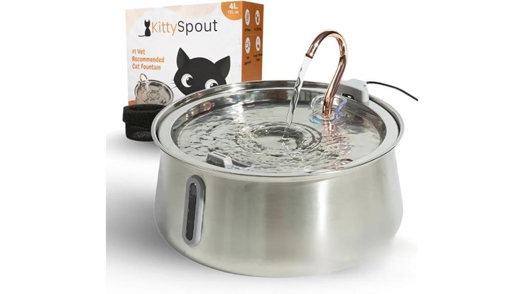 large stainless steel fountain