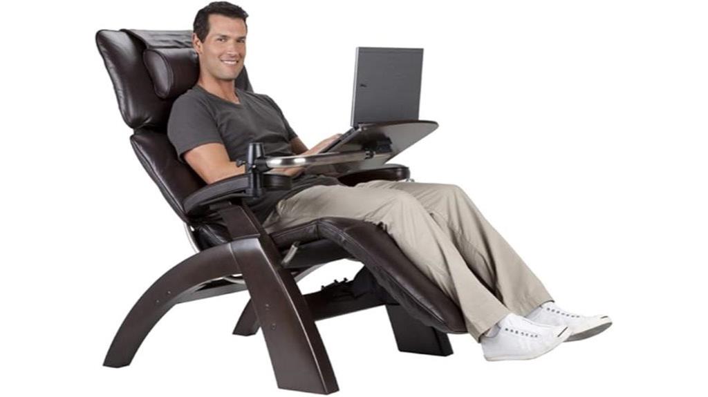 luxury espresso recliner desk