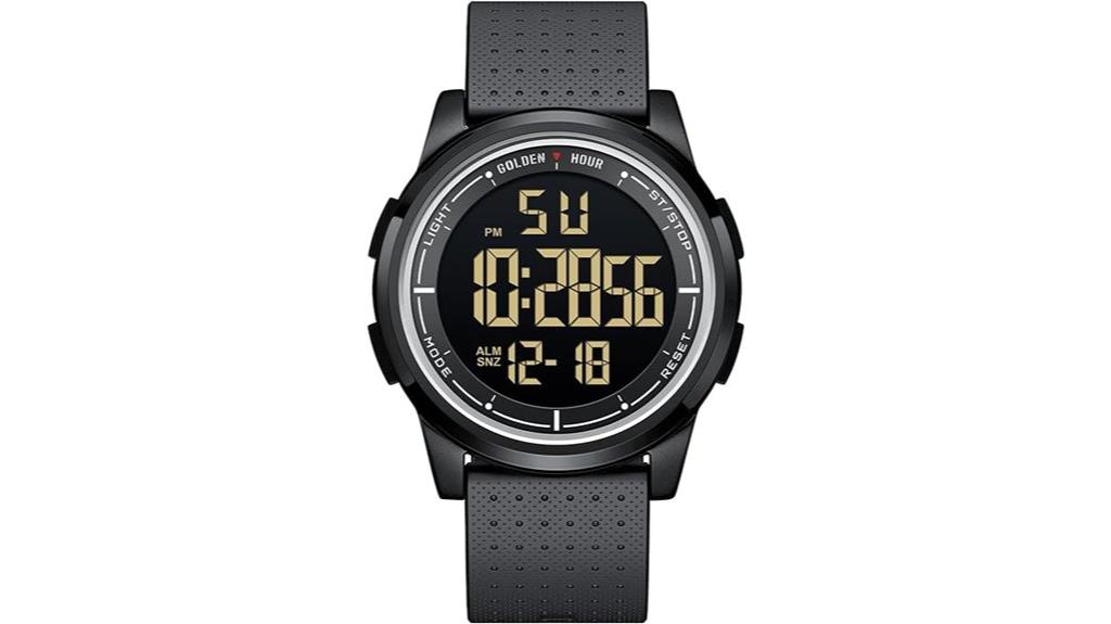 minimalist waterproof digital watch