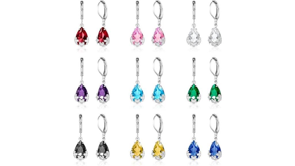 multicolor crystal dangle earrings