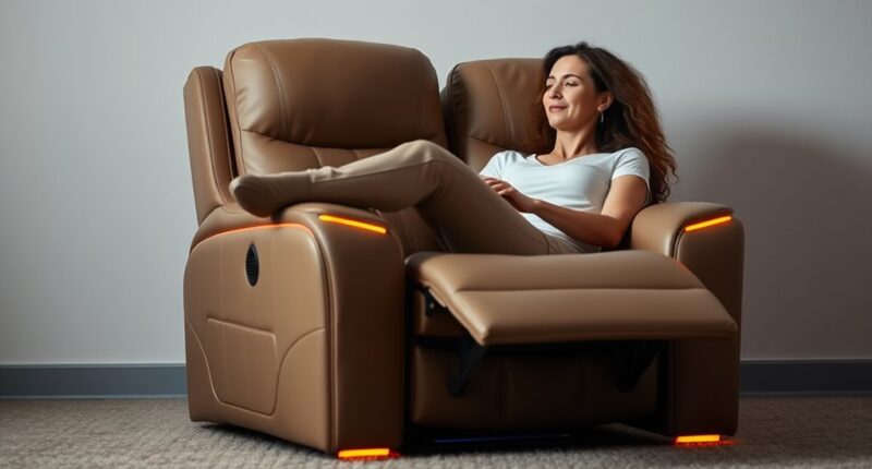 petite recliners with heat