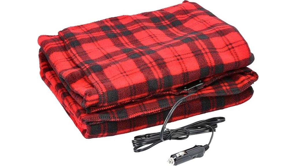 portable 12v heated car blanket