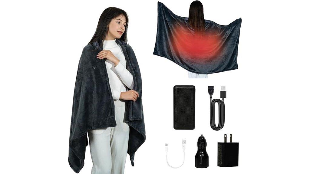portable hoodie heated blanket