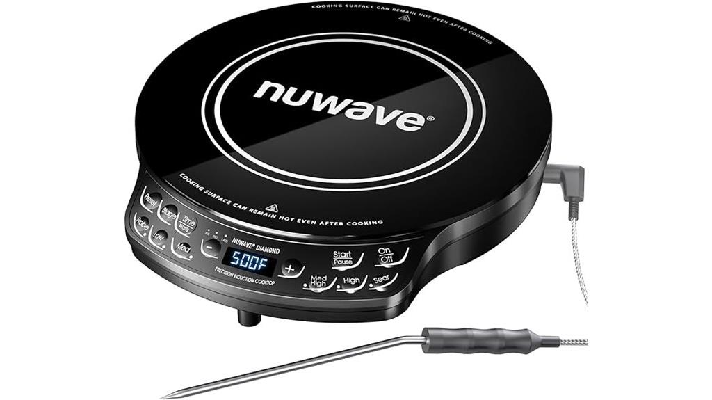 portable induction cooktop with probe