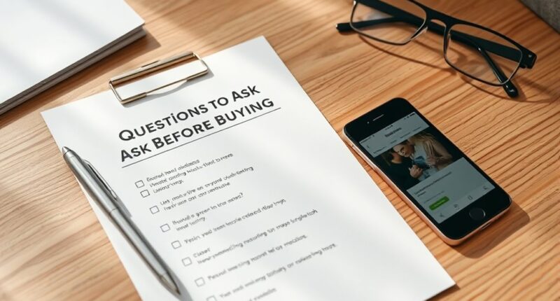 pre purchase shopping checklist