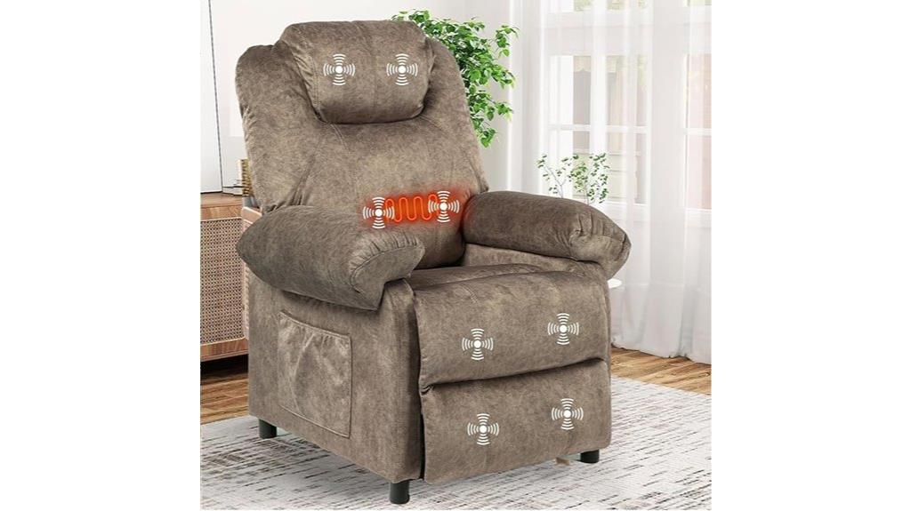 recliner with heat and fabric