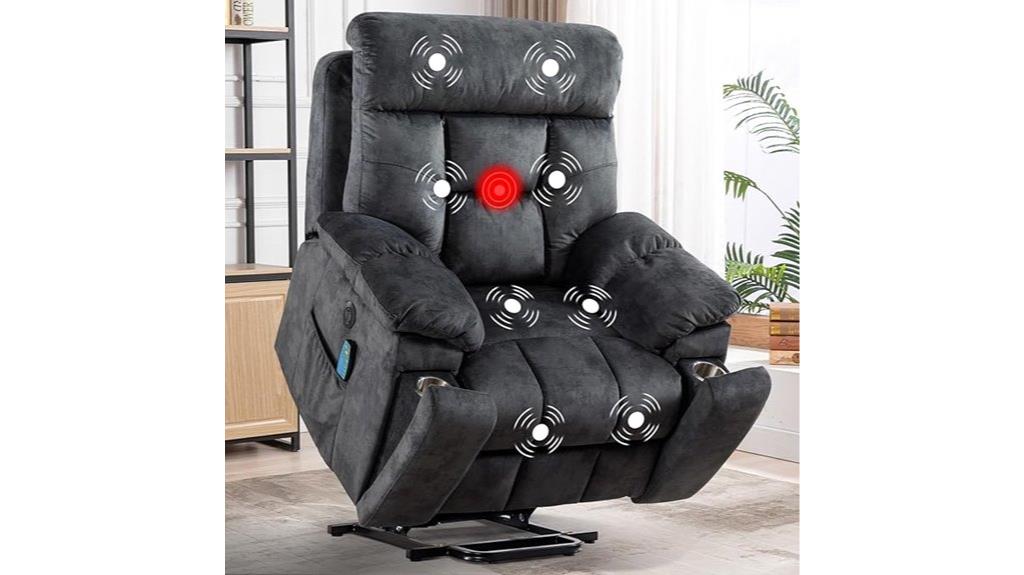 recliner with massage heat