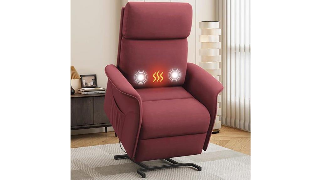 recliner with massage heat