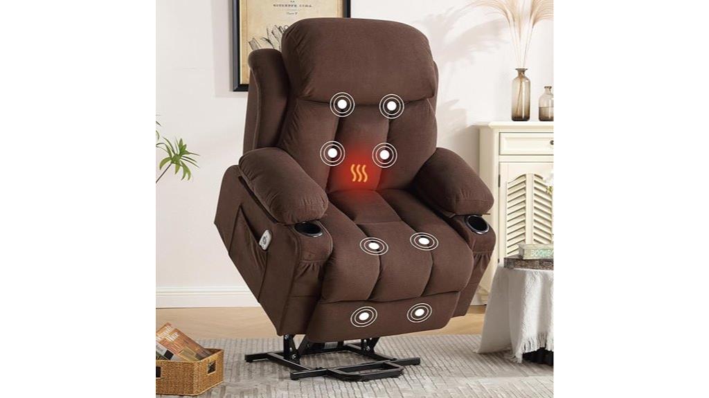 recliner with massage heat