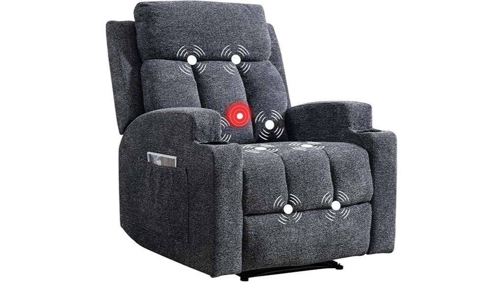 recliner with massage heat