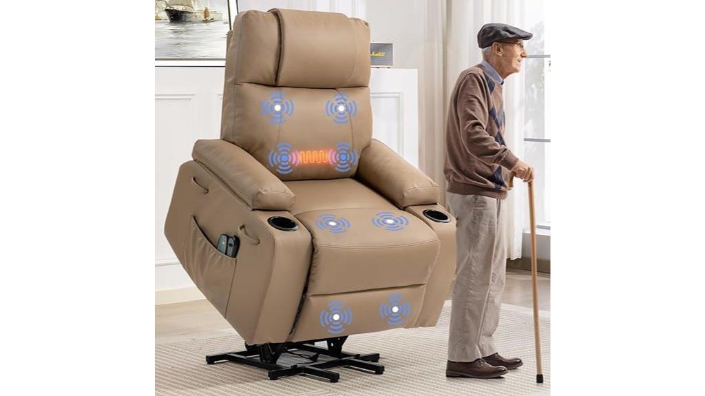 recliner with massage heat