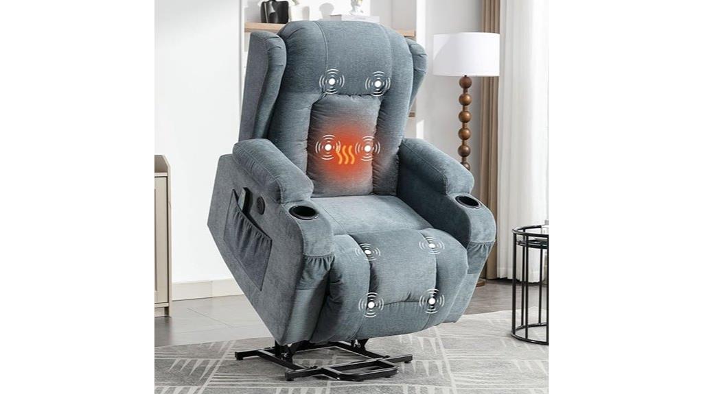 recliner with massage heating