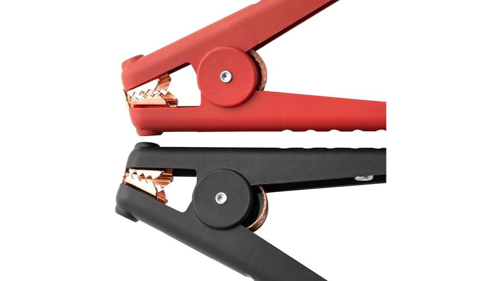 red and black clamps