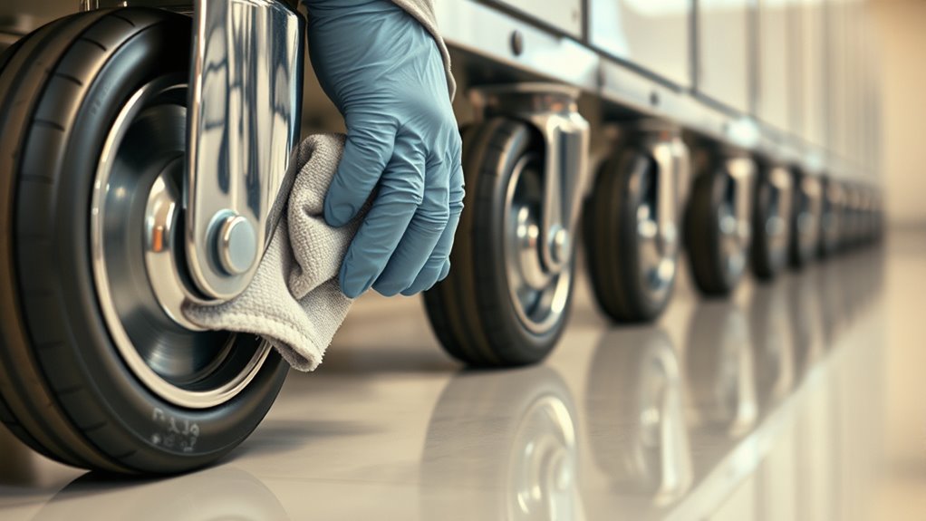 regular caster cleaning and lubrication