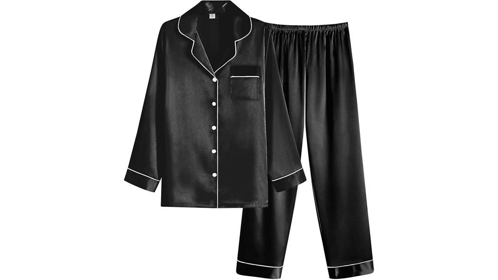 satin pajamas button down